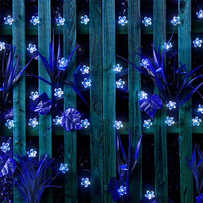 Guirlande Solaire Extérieur Fleurs de Cerisier LED Étanche