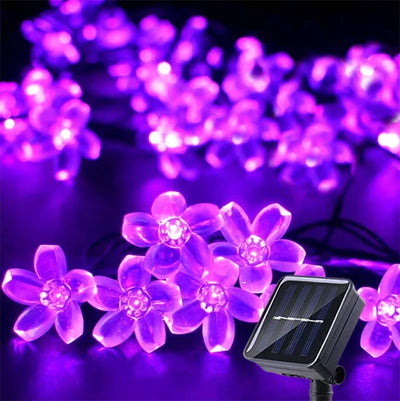 Guirlande Solaire Extérieur Fleurs de Cerisier LED Étanche