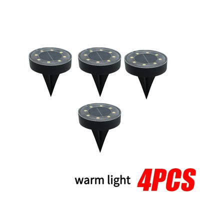 Spot Solaire Enterré LED Disque Étanche Jardin Pont Pelouse