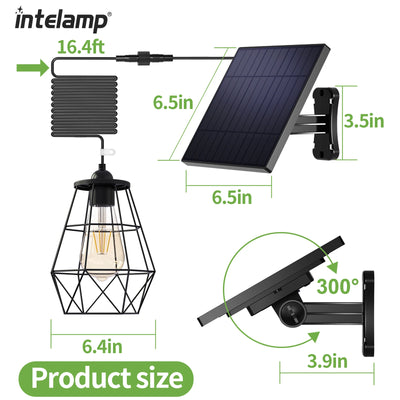 Lampe suspendue solaire éclairant un jardin la nuit