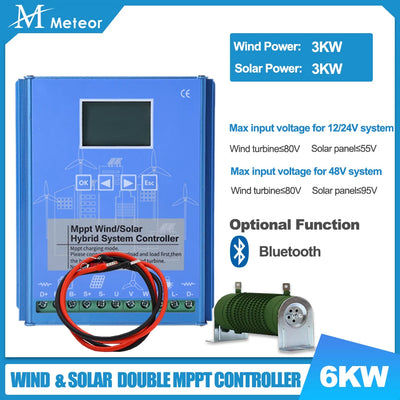 Régulateur Hybride MPPT Solaire et Éolien 3000W 12V 24V 48V
