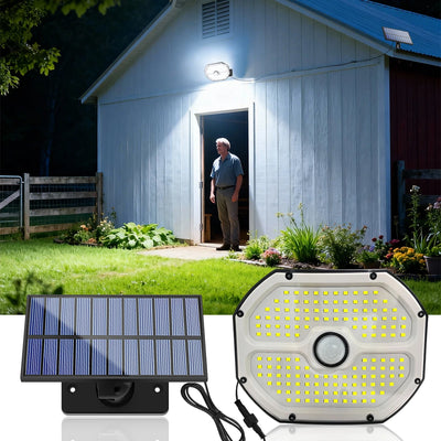 Projecteur Solaire Mural 148 LED 3 Modes IP65 Angle Réglable