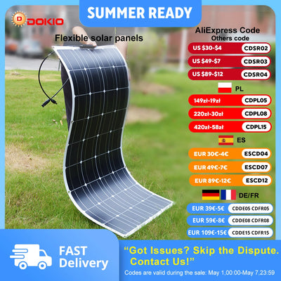 Panneau Solaire Flexible DOKIO 100W 200W 400W Monocristallin