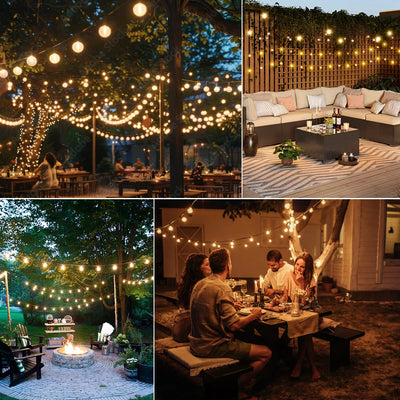 Guirlande Solaire Extérieure G40 LED Étanche Jardin Café