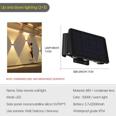 Applique Murale Solaire LED Étanche Extérieure
