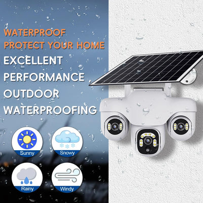 Caméra Solaire 4G PTZ 3 Objectifs Extérieure