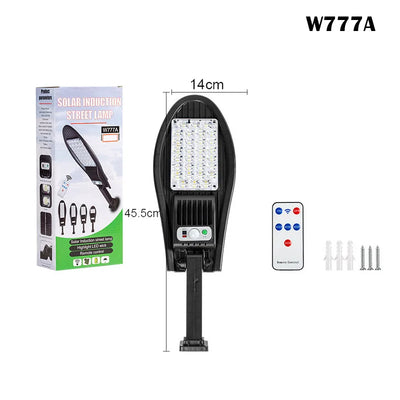 Lampadaire Solaire Détecteur de Mouvement Extérieur 180°, jusqu'à 168 LED