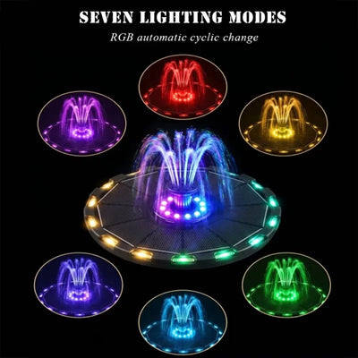 Fontaine Solaire Flottante 3,5 W avec 7 Couleurs LED