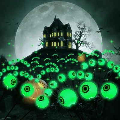 Lampe Solaire Halloween Piquet 6 Yeux Verts Lumineux