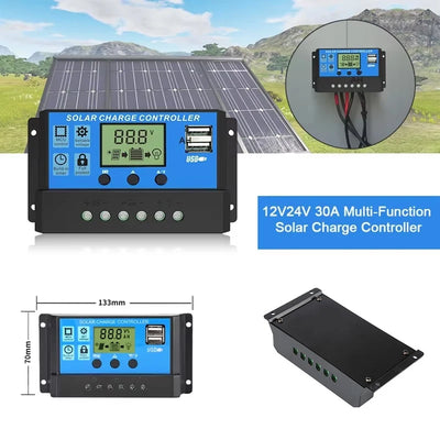 Panneau Solaire 12V Monocristallin avec Contrôleur