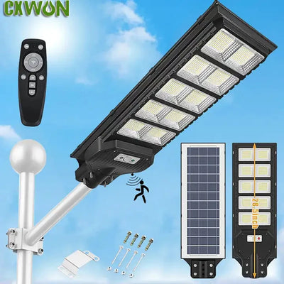Réverbère Solaire Extérieur avec Détecteur de Mouvement Radar, Étanche