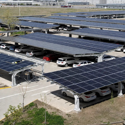 Carport Solaire Hors Réseau 24,78 kW pour 6 Voitures