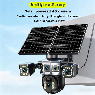 Caméra solaire 4G installée sur une façade