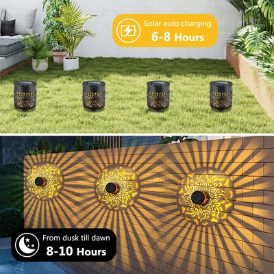 Applique Solaire Mandala Projection d'Ombre IP65 Jardin