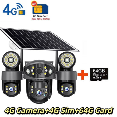 Caméra Solaire 4G Extérieure 12MP Vision Nocturne