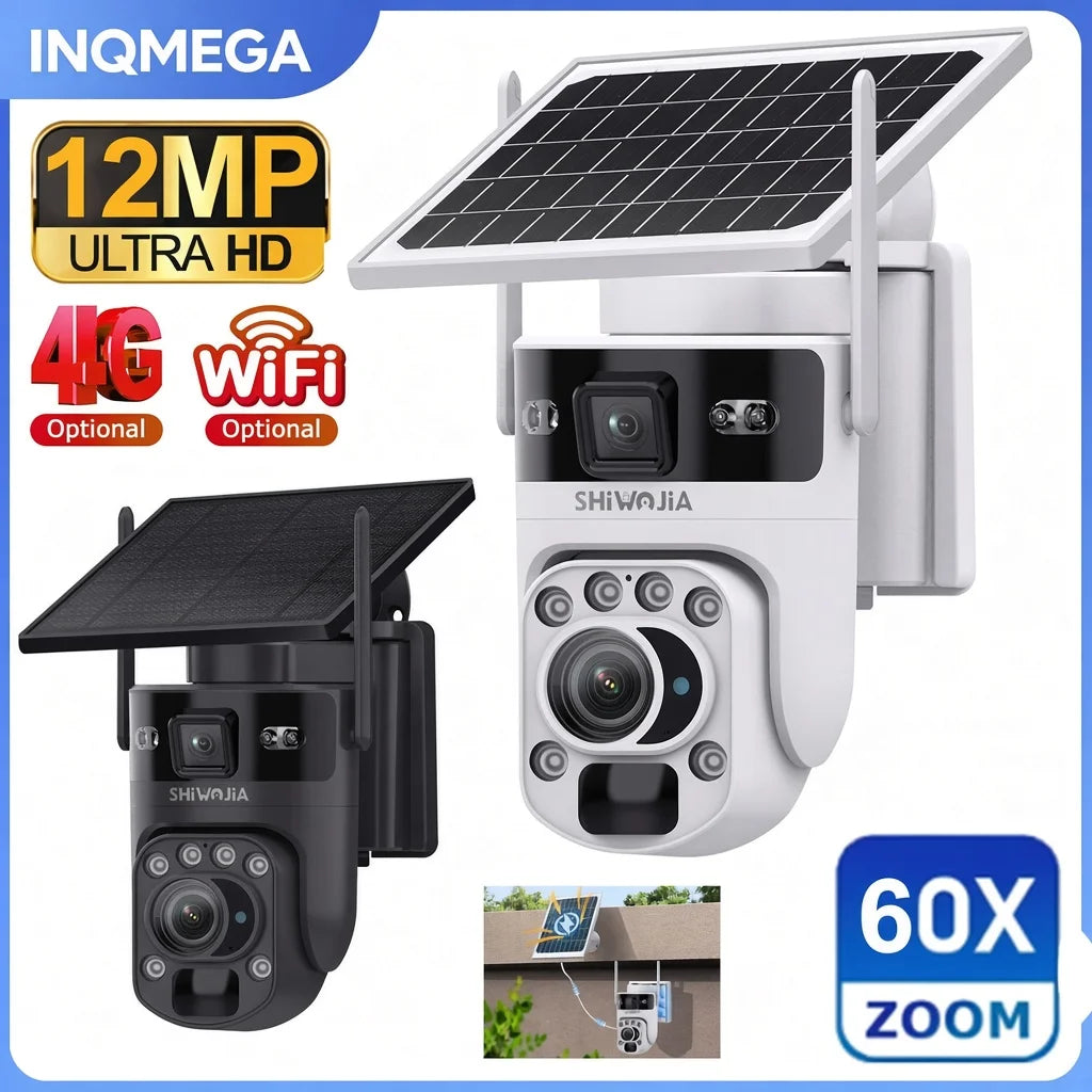 Caméra de Surveillance Solaire INQMEGA 4G 12MP Zoom Optique 60X