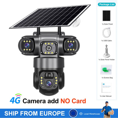 Caméra Solaire 4G Extérieure PTZ Tri-Objectif - vue 9