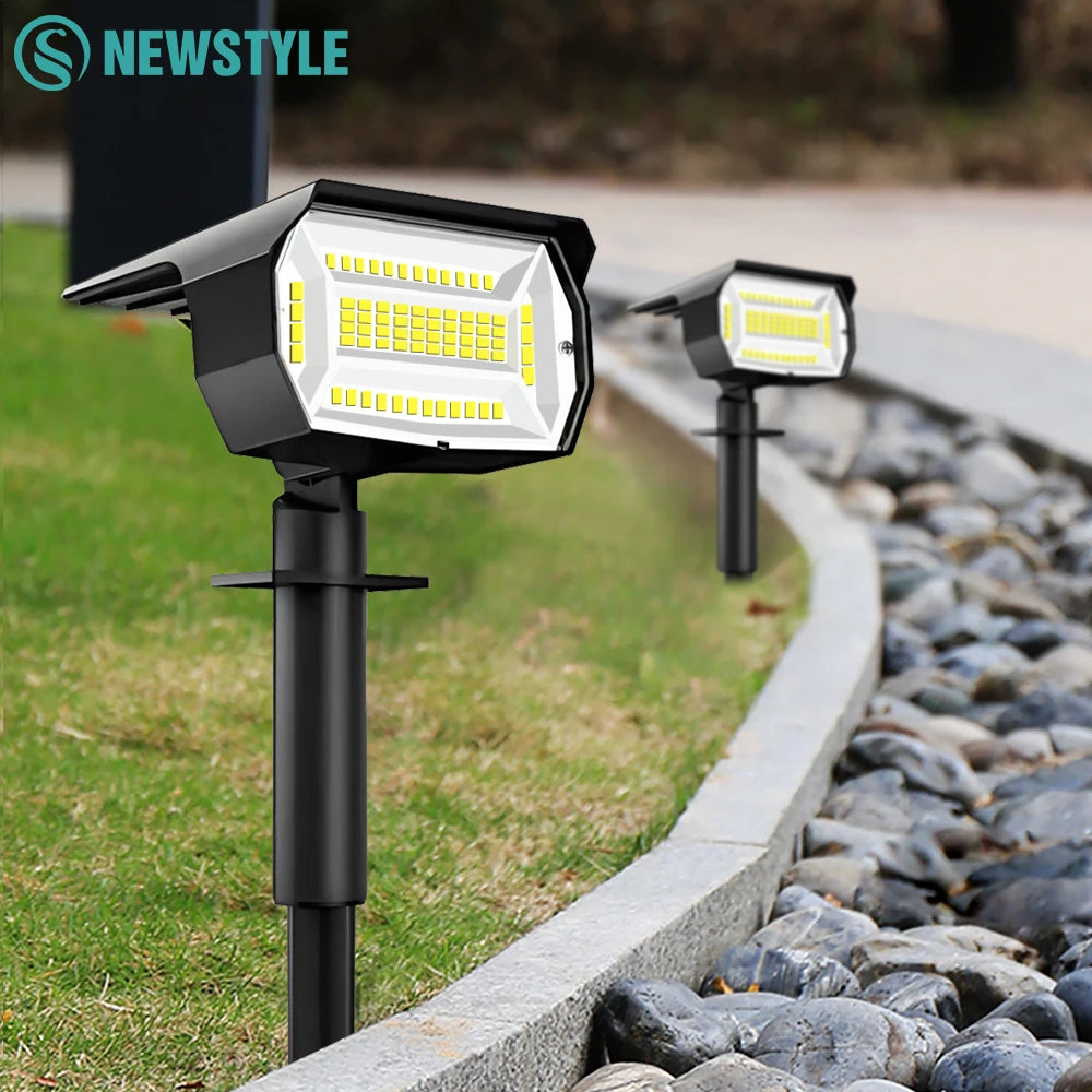 Projecteur solaire LED de paysage 3 modes pour jardin et cour