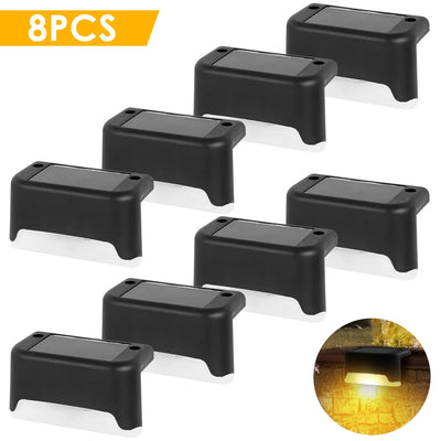 Lampes Solaires d'Escalier Extérieur IPX65, Pack 1 à 16 Pièces, Noir ou Marron