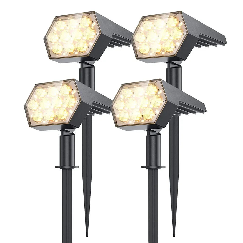 Spot Solaire Extérieur 92 LED 2 en 1 à Planter ou Fixer