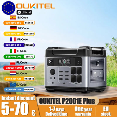 Station d'Énergie Solaire Portable 2400W 2048Wh