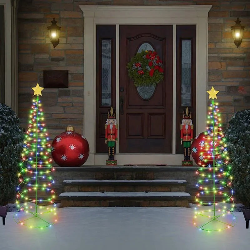Ornement Solaire d'Arbre de Noël LED Étanche pour Jardin