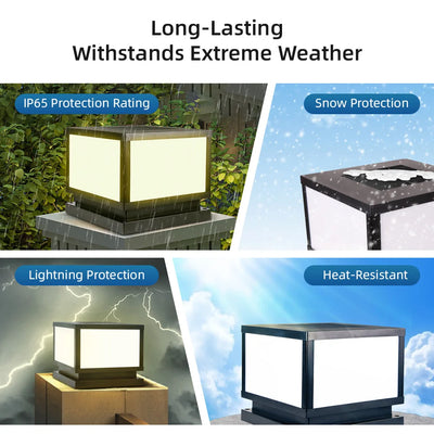 Lampe Solaire de Pilier avec Télécommande
