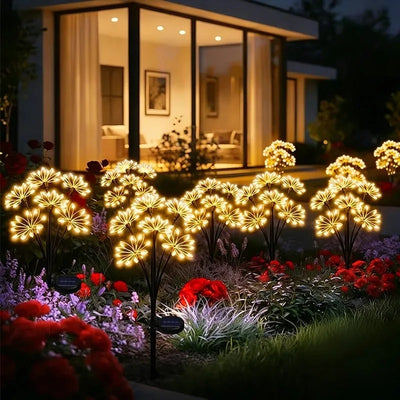 Lampe Solaire Feu d'Artifice Décorative pour Jardin