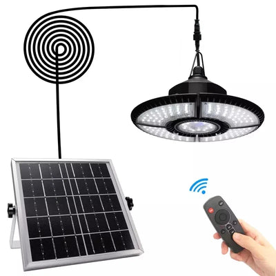 Plafonnier Solaire Extérieur 136 LED Pliable pour Garage