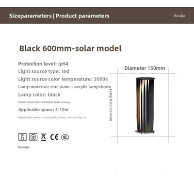 Lampe Solaire de Colonne sur Pied d'Extérieur