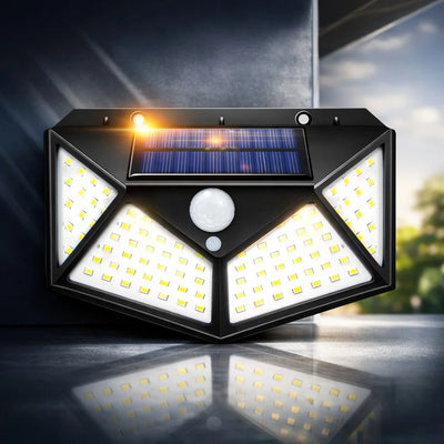 Applique Murale Solaire Extérieur 100 LED Compacte Détecteur de Mouvement