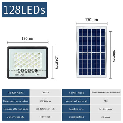 Projecteur Solaire Extérieur Puissant 200 LED