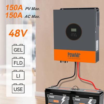 Onduleur Hybride Solaire PowMr 11kW 48V MPPT 150A Pur Sinus