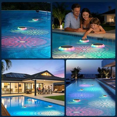 Lampe Solaire Piscine Flottante LED 5050 RGBWC Étanche