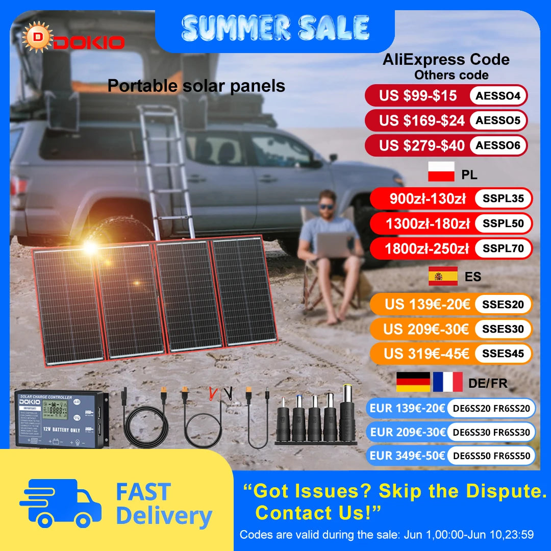 Panneau Solaire Pliable Portable 300W avec Contrôleur