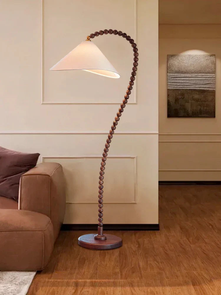 Lampadaire Solaire en Bois Style Rétro – éclairage LED allumé de nuit
