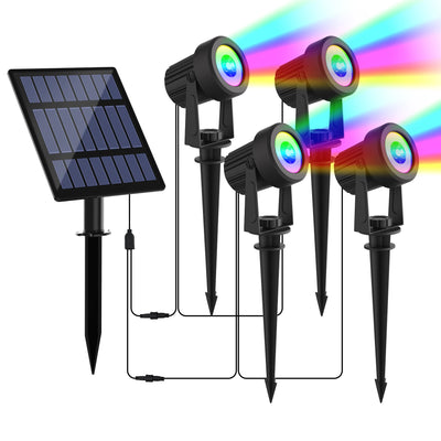 Projecteur Solaire RGB LED Étanche IP65 Jardin Noël Halloween