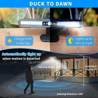 Lampe Clôture Solaire à Clip 36 LED Détecteur de Mouvement