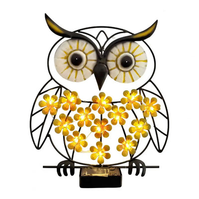 Lampe Solaire Hibou en Métal IP65 Décoration Murale