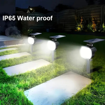 Lampe Solaire Pelouse 74 LED Capteur 3 Couleurs Jardin