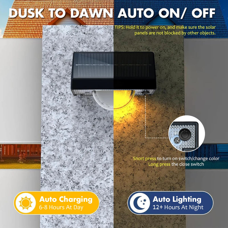 Lampe solaire d'escalier LED RGB pour marches