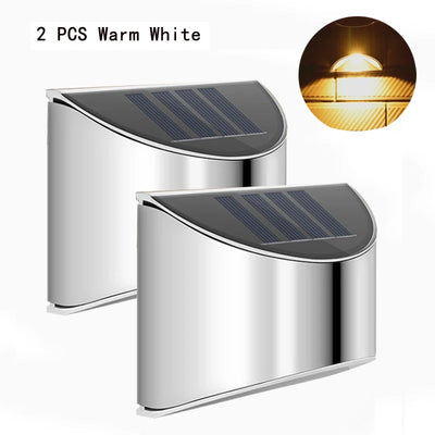 Lot de 2 Appliques Murales Solaires Extérieur Acier Inox