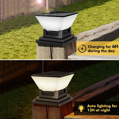 Lampe Solaire Pilier Portail Chapeau de Poteau 3 Tailles