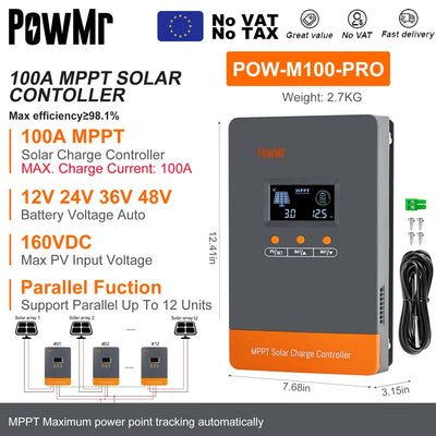 Régulateur de Charge Solaire MPPT 100A - vue 7