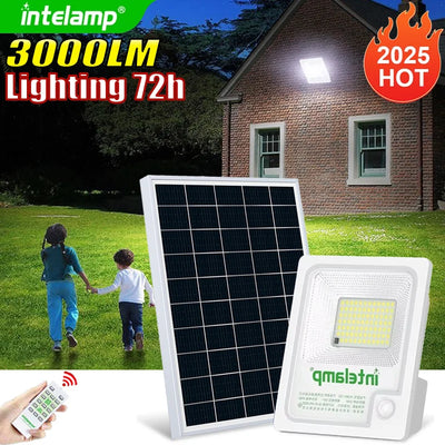 Lampe Solaire Murale 3000lm Extérieure IP65 Capteur Mouvement Projecteur