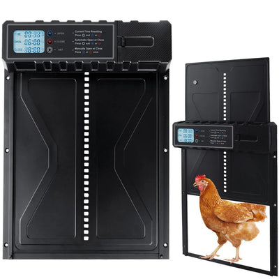 Porte Automatique de Poulailler Solaire Aluminium Double Alimentation