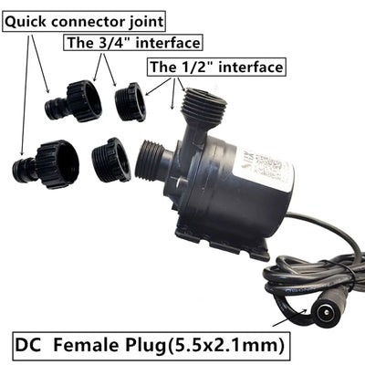 Pompe Solaire Submersible 12V 24V 800 L/h Ultra Silencieuse