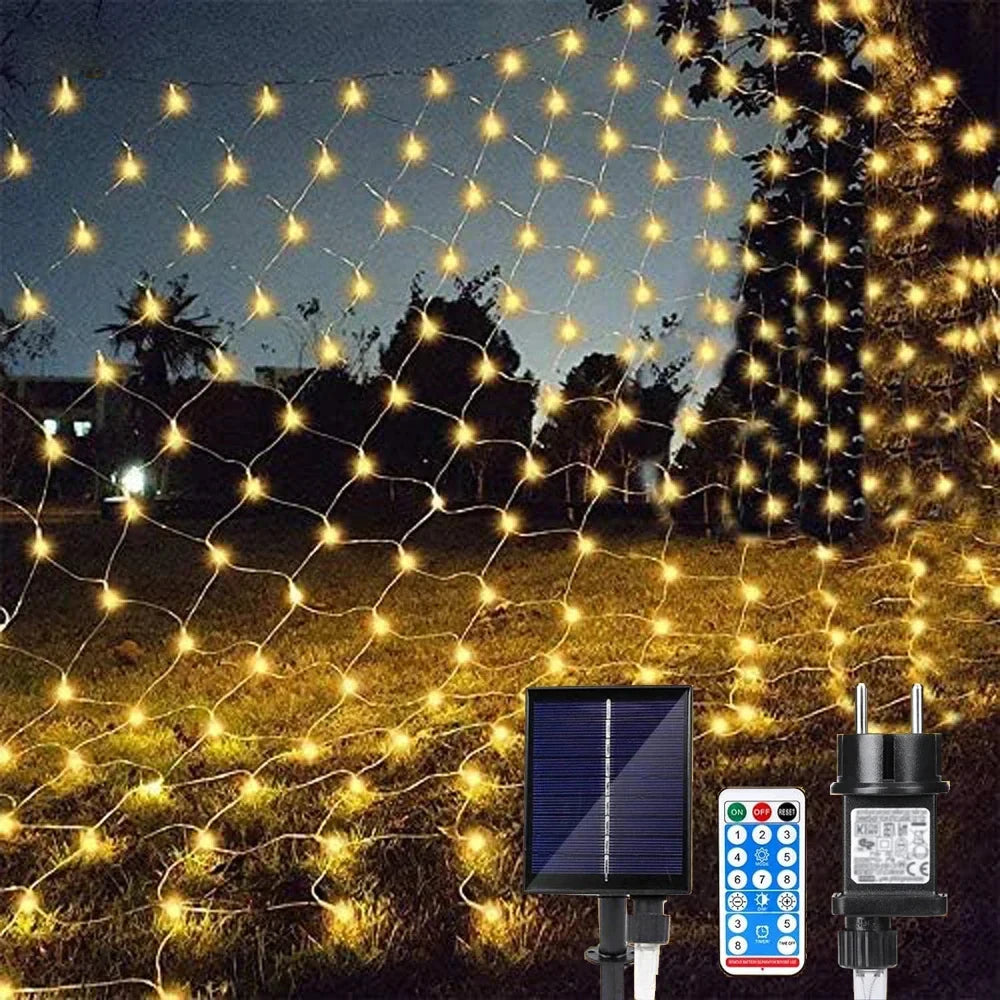 Filet Lumineux Solaire LED 3x2 m et 6x4 m Noël