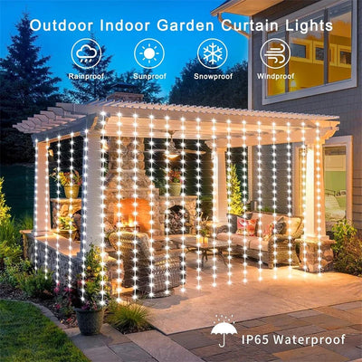 Rideau Lumineux Solaire LED Fil de Cuivre Extérieur