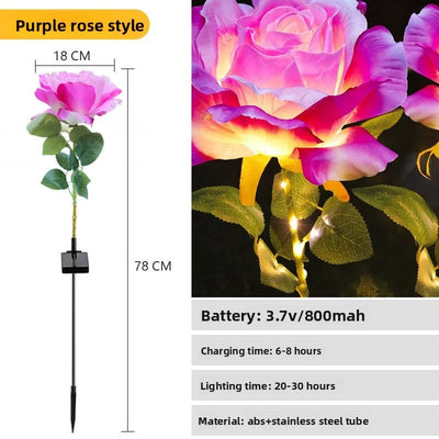 Piquet Solaire de Jardin Fleur Lumineuse pour Pelouse